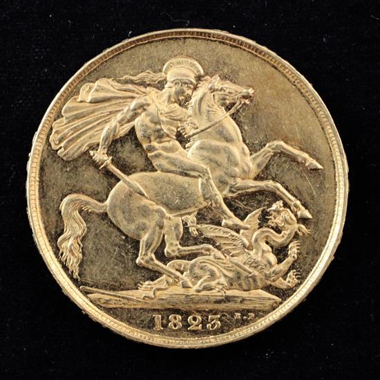 A George IV 1823 gold two pounds,